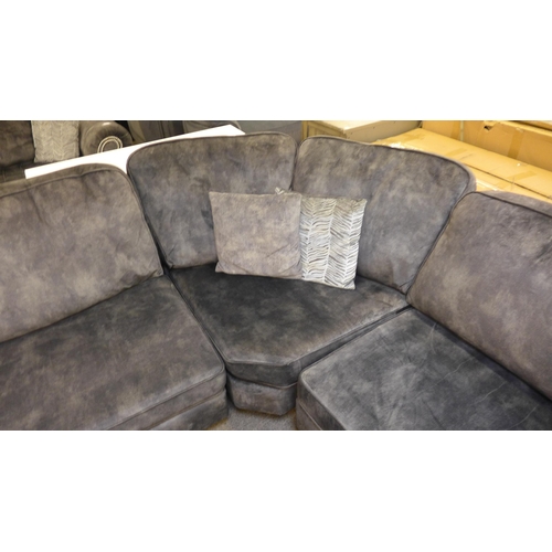 1474 - A Dynasty charcoal upholstered and studded corner sofa * This lot is subject to VAT