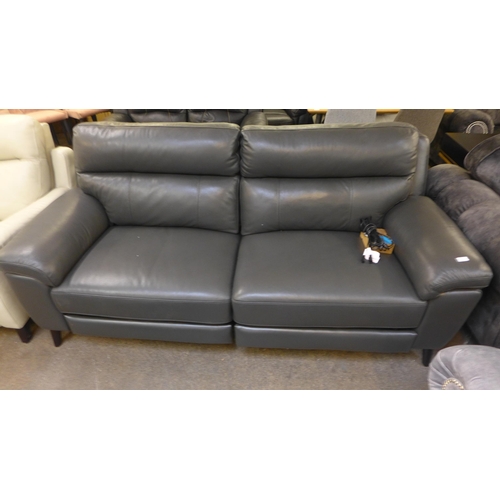 1475 - Grace Grey Leather 2.5 Stpower Recliner           , Original RRP £958.33 + vat  (4133-22)  * This lo... 