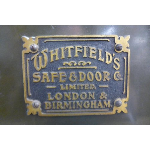 599 - A large Victorian painted steel fitted safe, by Whitfields Safe & Door Co. Limited, London, Birmingh... 