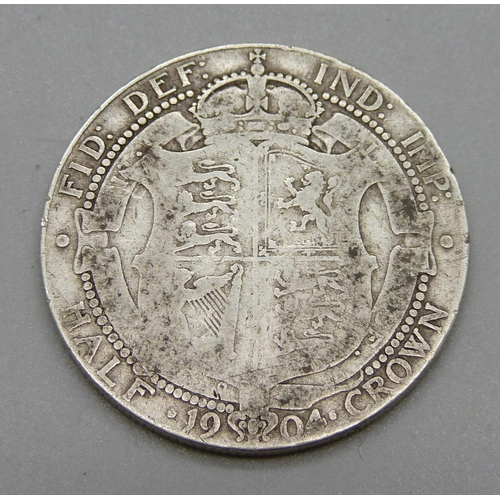 1059 - An Edward VII 1904 half crown