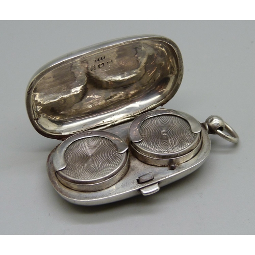 1060 - A silver double sovereign case, Birmingham 1911