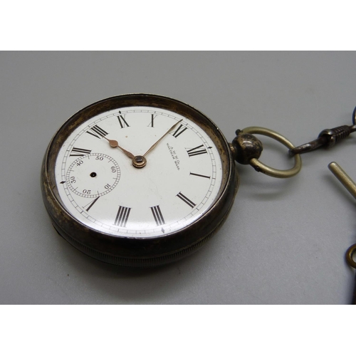 1062 - A Waltham silver pocket watch with chain