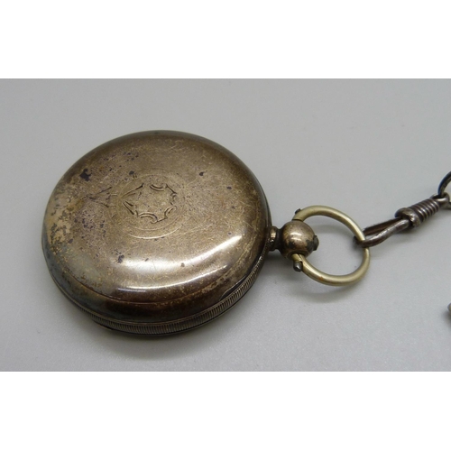 1062 - A Waltham silver pocket watch with chain