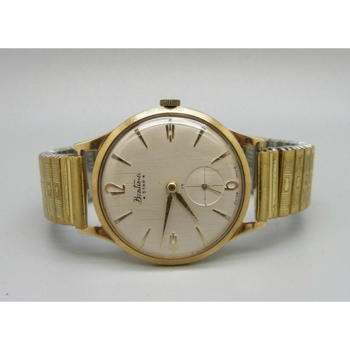 1067 - A Bentima Star 9ct gold cased wristwatch, 31mm case