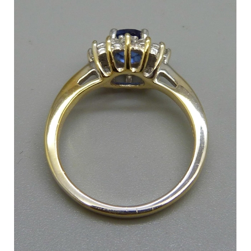 1097 - A silver gilt Sundar kyanite and white topaz ring, with certificate, R