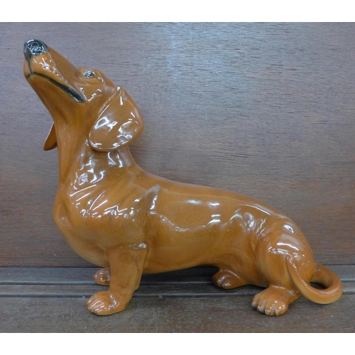 607 - A Beswick fireside Dachshund, 32cm