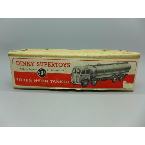 629 - A Dinky Supertoys 504 Foden 14 Ton tanker, boxed