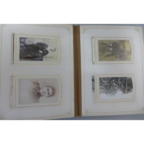 687 - Two album of CDV and Cabinet cards (100+), three framed cabinet cards, eight framed dageurrotypes an... 