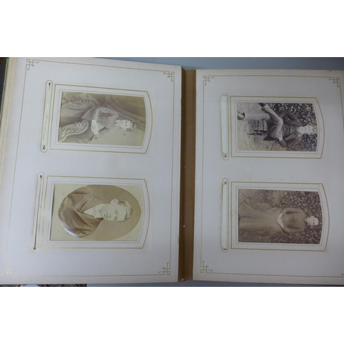 687 - Two album of CDV and Cabinet cards (100+), three framed cabinet cards, eight framed dageurrotypes an... 