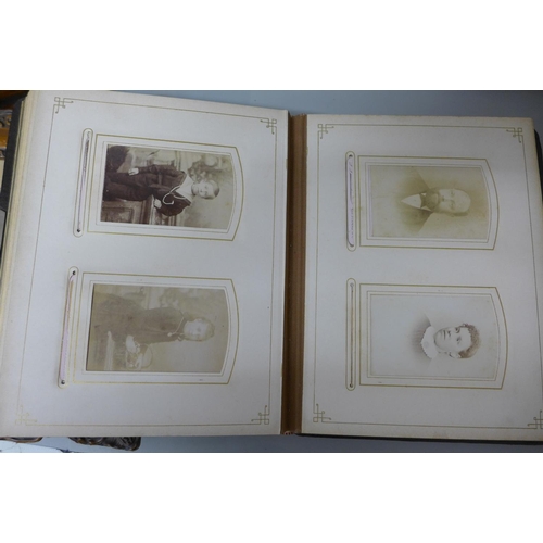 687 - Two album of CDV and Cabinet cards (100+), three framed cabinet cards, eight framed dageurrotypes an... 