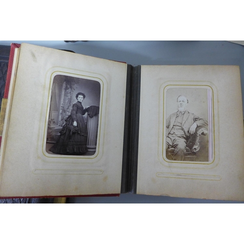 687 - Two album of CDV and Cabinet cards (100+), three framed cabinet cards, eight framed dageurrotypes an... 