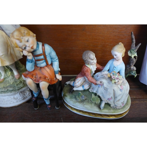 701 - Three Capodimonte figures, one a/f