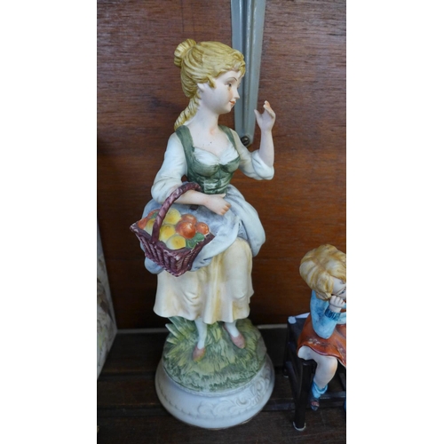 701 - Three Capodimonte figures, one a/f