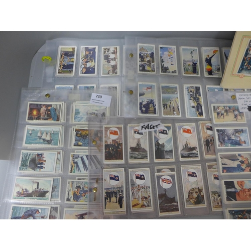 730 - A collection of cigarette cards, Naval