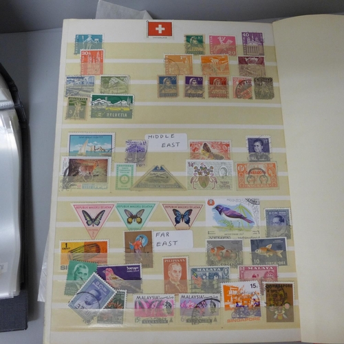 738 - A quantity of stamps in album and a collection of aeroplane postcards