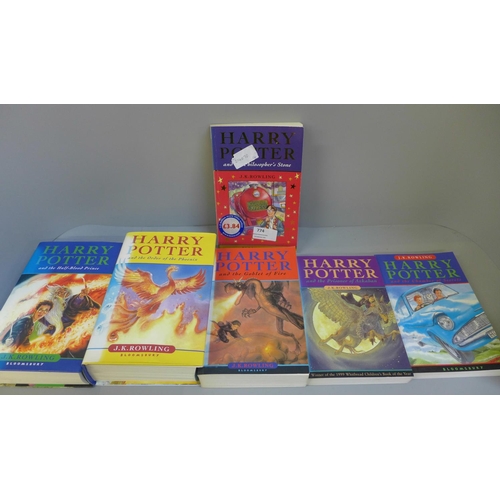 774 - Six Harry Potter books including two first editions