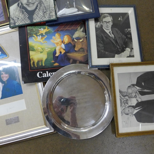 807 - A collection of mid 20th century movie star pictures, signed Errol Flynn and Olivia de Havilland, ot... 