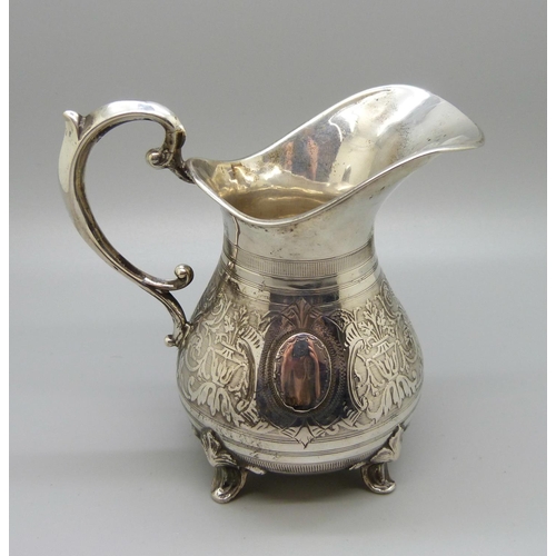 843 - A continental 925 silver cream jug, 86g