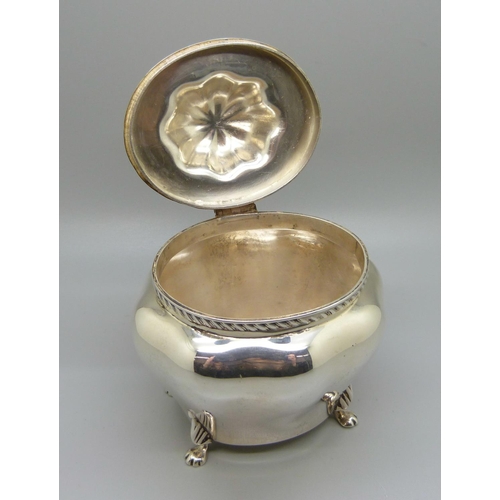 844 - An Edward VII silver tea caddy, Birmingham 1906, William Neale, 173g