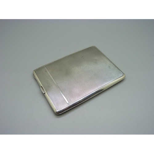 850 - An Art Deco silver cigarette case, Birmingham 1932, Mappin & Webb, personalised, 150g