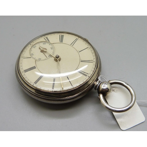 860 - A silver pocket watch, William Hirst, Heckmondwike, in box