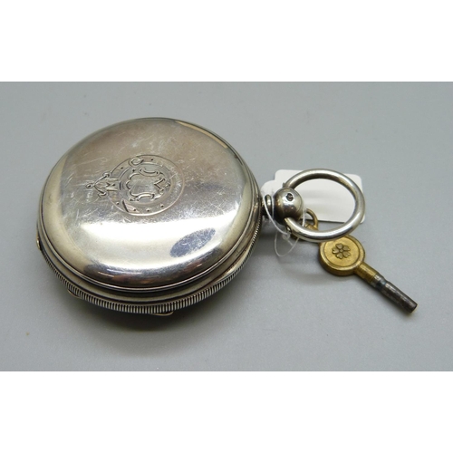 860 - A silver pocket watch, William Hirst, Heckmondwike, in box