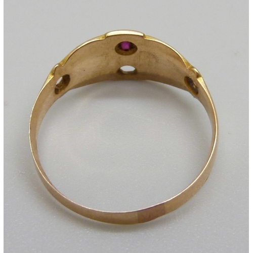 978 - A 15ct gold ring, a/f, 2g, P