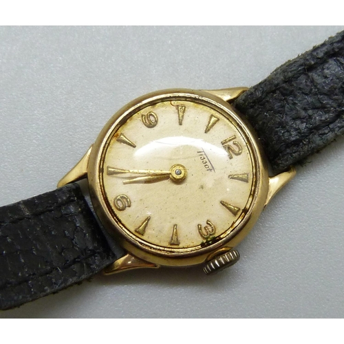 983 - A lady's Rotary wristwatch and a lady's Tissot wristwatch, both 9ct gold cased