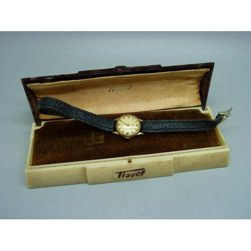 983 - A lady's Rotary wristwatch and a lady's Tissot wristwatch, both 9ct gold cased