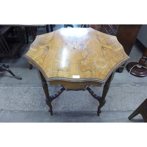 131 - An Edward VII inlaid rosewood centre table