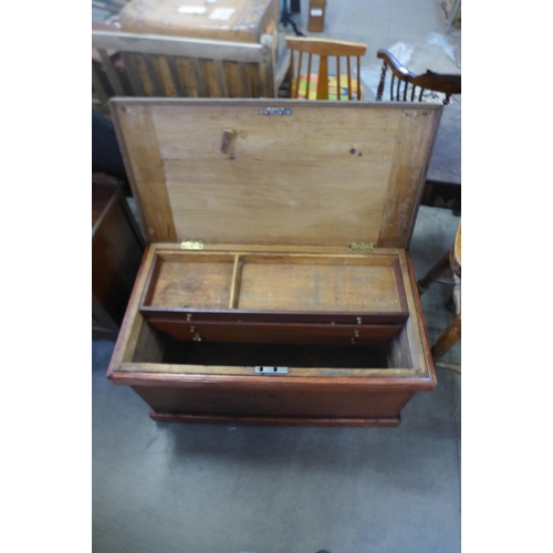 221 - A Victorian fitted pine tool chest