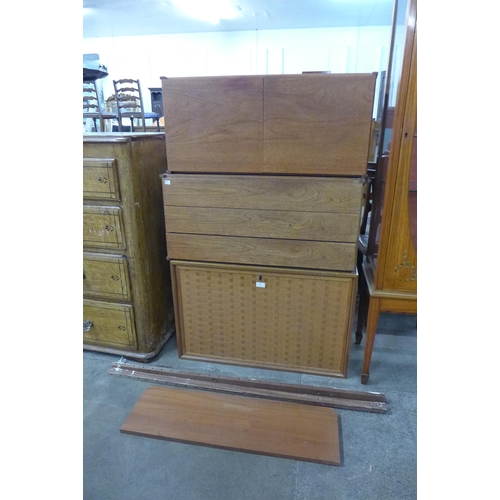 46 - A Danish Royal System teak wall unit cabinet and two others