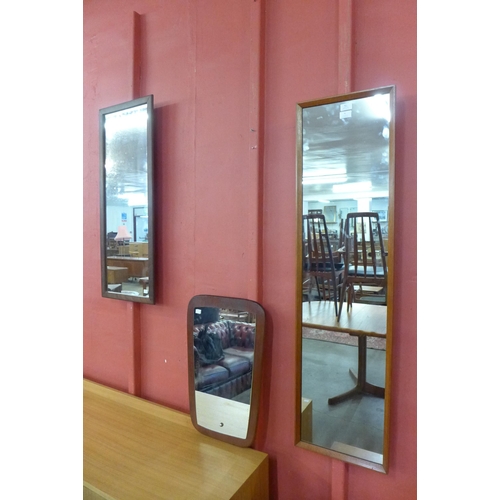 6 - Three teak framed mirrors