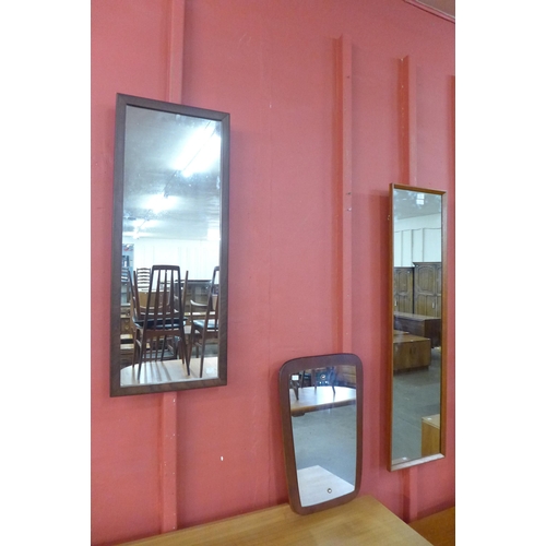 6 - Three teak framed mirrors