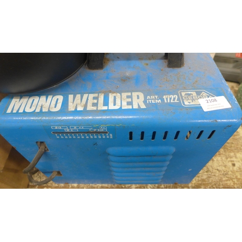 2108 - Cebora 1722 Mono welder stick welding unit with face mask