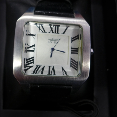 2215 - 4 Assorted boxed fashion and dress watches: Ben Sherman, Rio, Louifrey and Softech