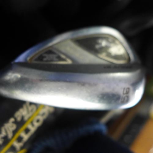 2217 - Golf Club Set: 4 Titleist 915 woods, Ping G20 5 wood, Mizuno JPX irons (6,7,8,9, 56 and a 50 Scotty ... 