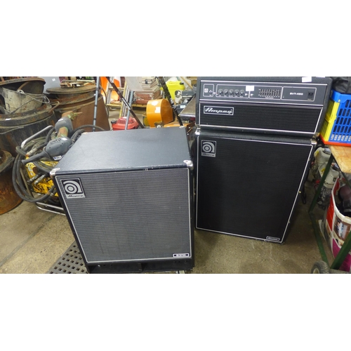 2087 - Ampeg SVT-450 amp header with Ampeg SVT410HLF 500w amp and Ampeg Classic B Series