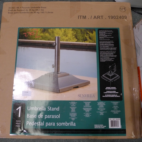 3196 - Sunvilla Umbrella Base (270Z - 5), Original RRP £74.99 + vat   * This lot is subject to vat