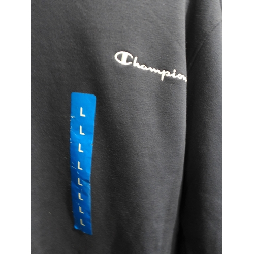 3273 - 2 Men's navy Champion sweatshirts, sizes L & XL * this lot is subject to VAT