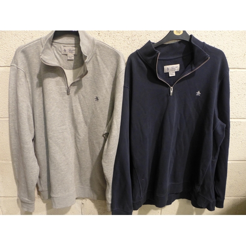 3275 - 2 Men's Penguin XXL quarter zip sweaters, (one grey and one navy) * this lot is subject to VAT