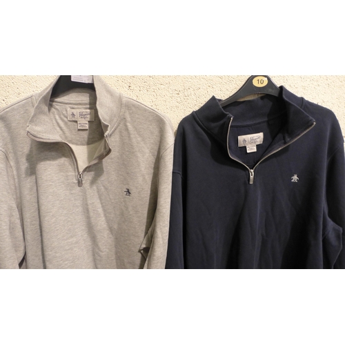 3275 - 2 Men's Penguin XXL quarter zip sweaters, (one grey and one navy) * this lot is subject to VAT