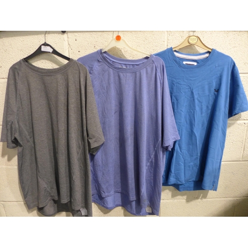 3279 - 3 Men's crew neck T-shirts, mixed sizes, styles, colours * this lot is subject to VAT