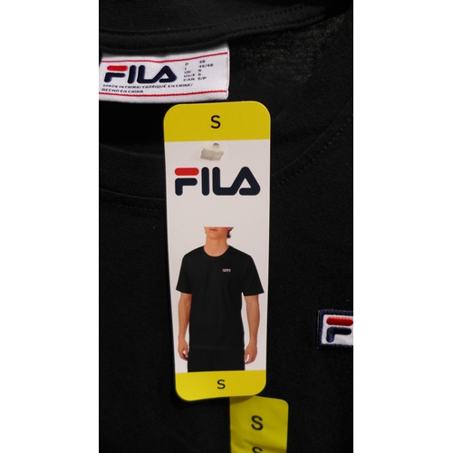 3281 - 3 Men's black Fila crew neck T-shirts, all size small * this lot is subject to VAT