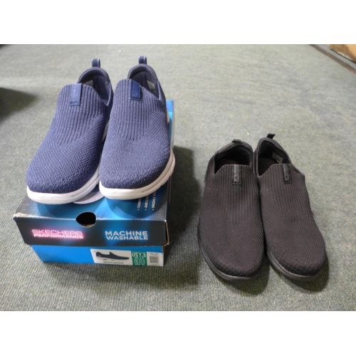 3008 - 2 Pairs of Women's Go Walk Skechers (navy UK 4.5 & black UK 5) * this lot is subject to VAT