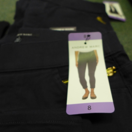 3067 - 4 Pairs of Women's Andrew Marc trousers (1 black/4 blue), mixed sizes * this lot is subject to VAT