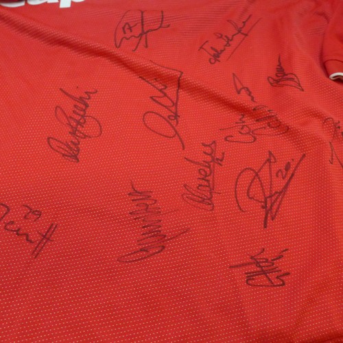 2179 - Nottingham Forest signed football shirt with approx. 13 signatures in total