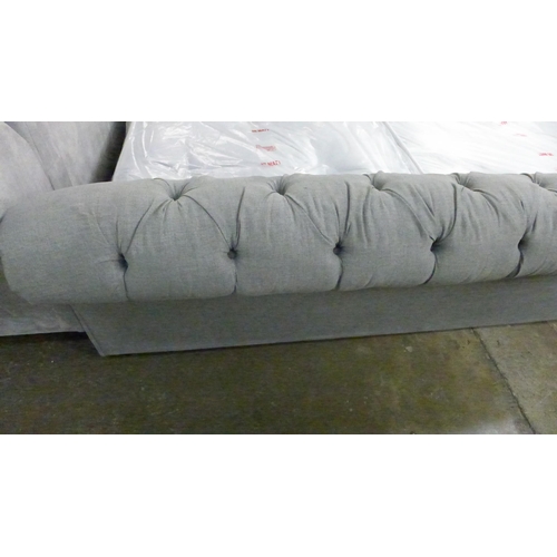 1406 - A grey upholstered super king bedframe