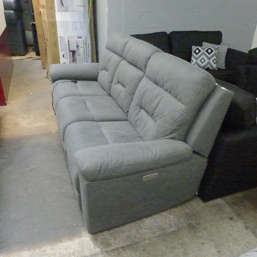 1409 - Kuka Fabric 3 Seater Power Recliner Sofa (KM.C012), original RRP £999.99 + VAT (4138-1) * This lot i... 