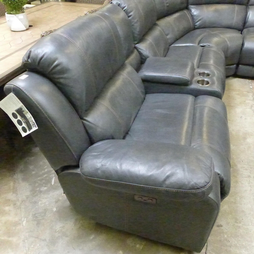 1412 - Dunhill Leather Power Reclining Motion Grey Sofa, original RRP £2249.99 + VAT (4138-23)* This lot is... 